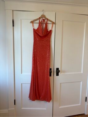 Alamour The Label Stella Sequin Cowl Halter Maxi Dress